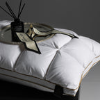 Luxurious goose down pillow, three colors of white, red and green, luxurious puff plaid, three-layer cavity structure