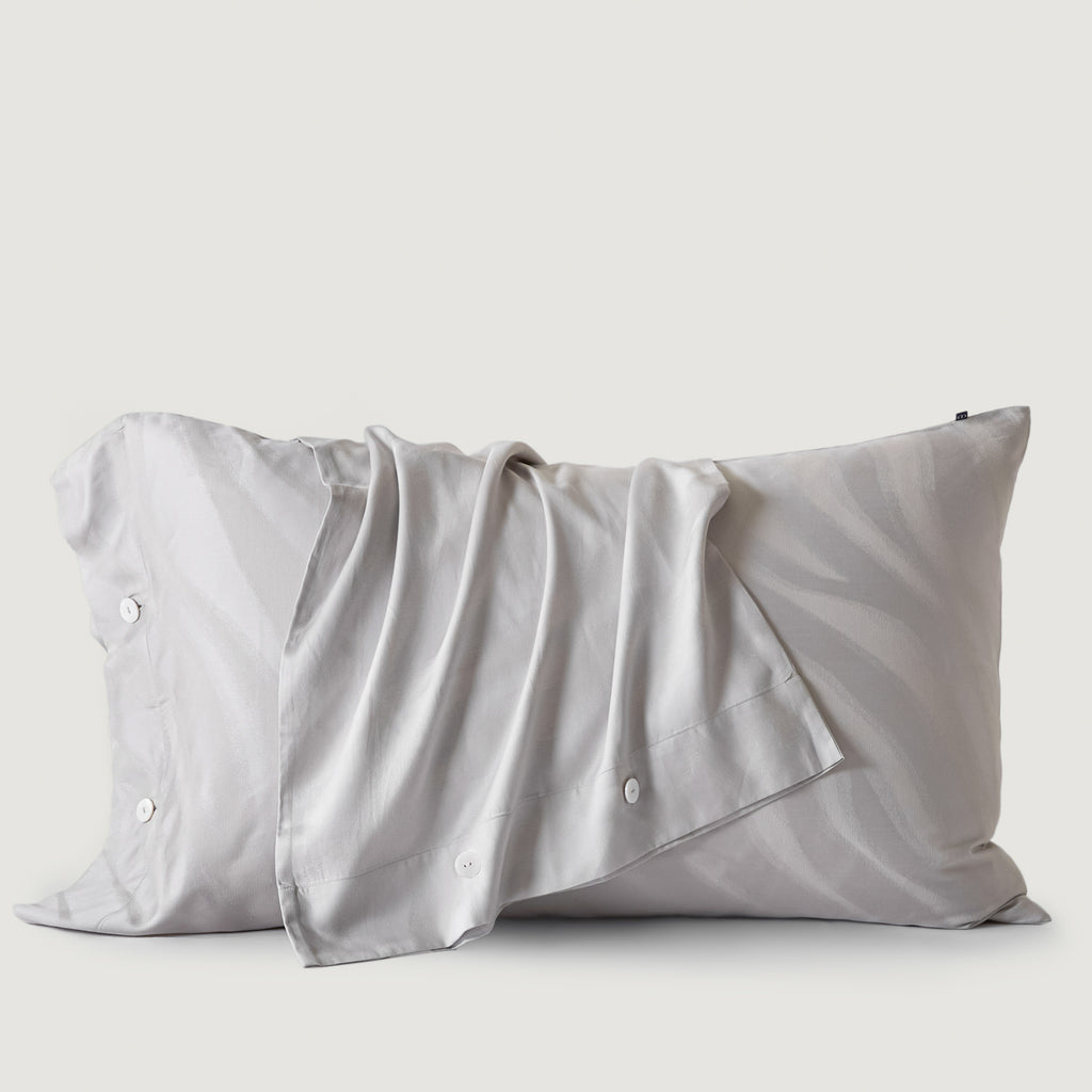 Luxe Lyocell & Cotton Sateen Pillowcase – Silver Leaf
