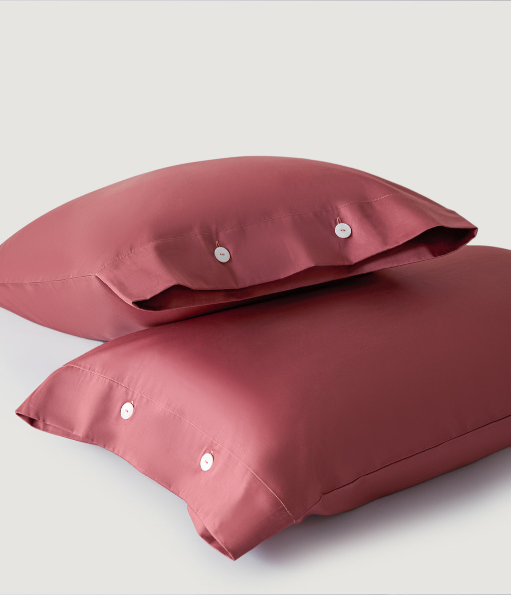 Aien Cotton™ Sateen Pillowcase - Coral Red