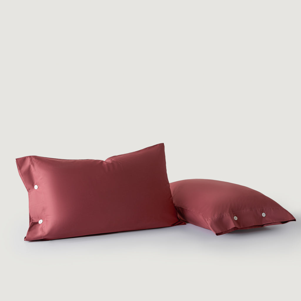 Aien Cotton™ Sateen Pillowcase - Coral Red