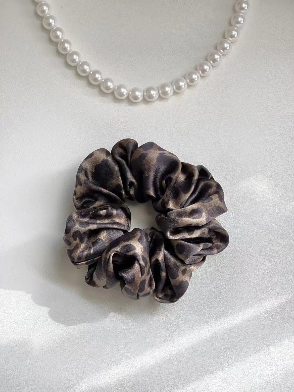 Polka Dot Silk Hair Scrunchie | 4.5cm