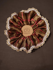 Silk Hair Tie | Red & Black Check | 19mm