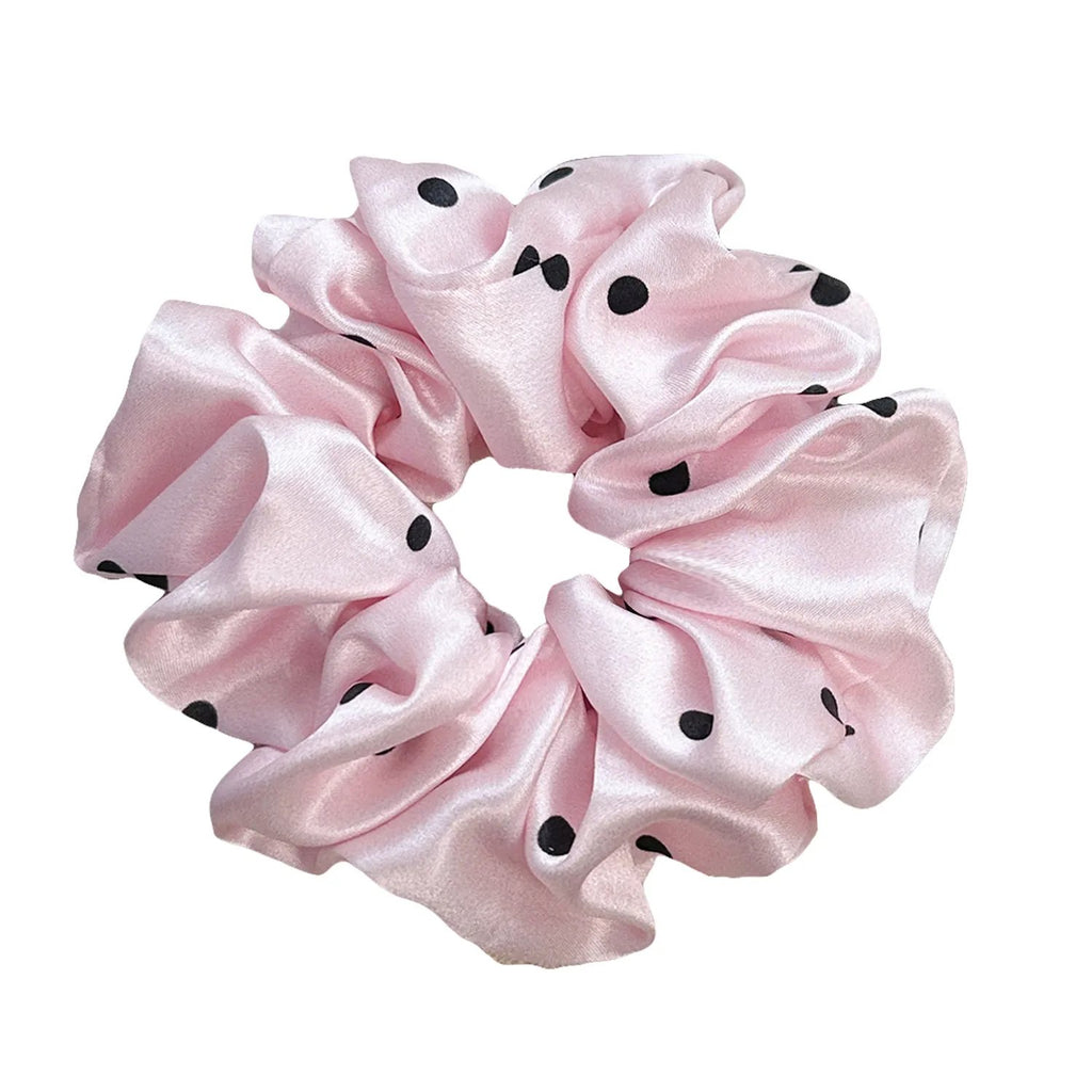 Polka Dot Silk Hair Scrunchie | 4.5cm