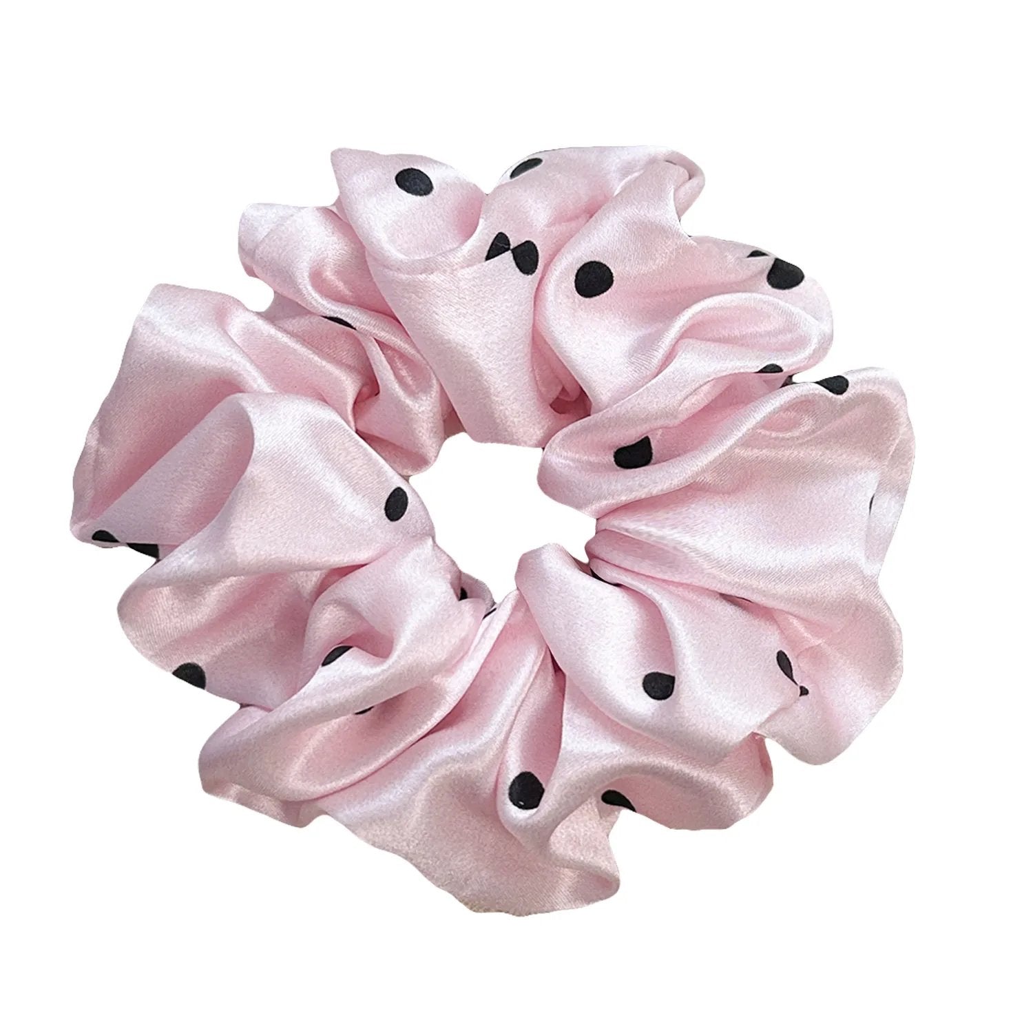 Polka Dot Silk Hair Scrunchie | 4.5cm