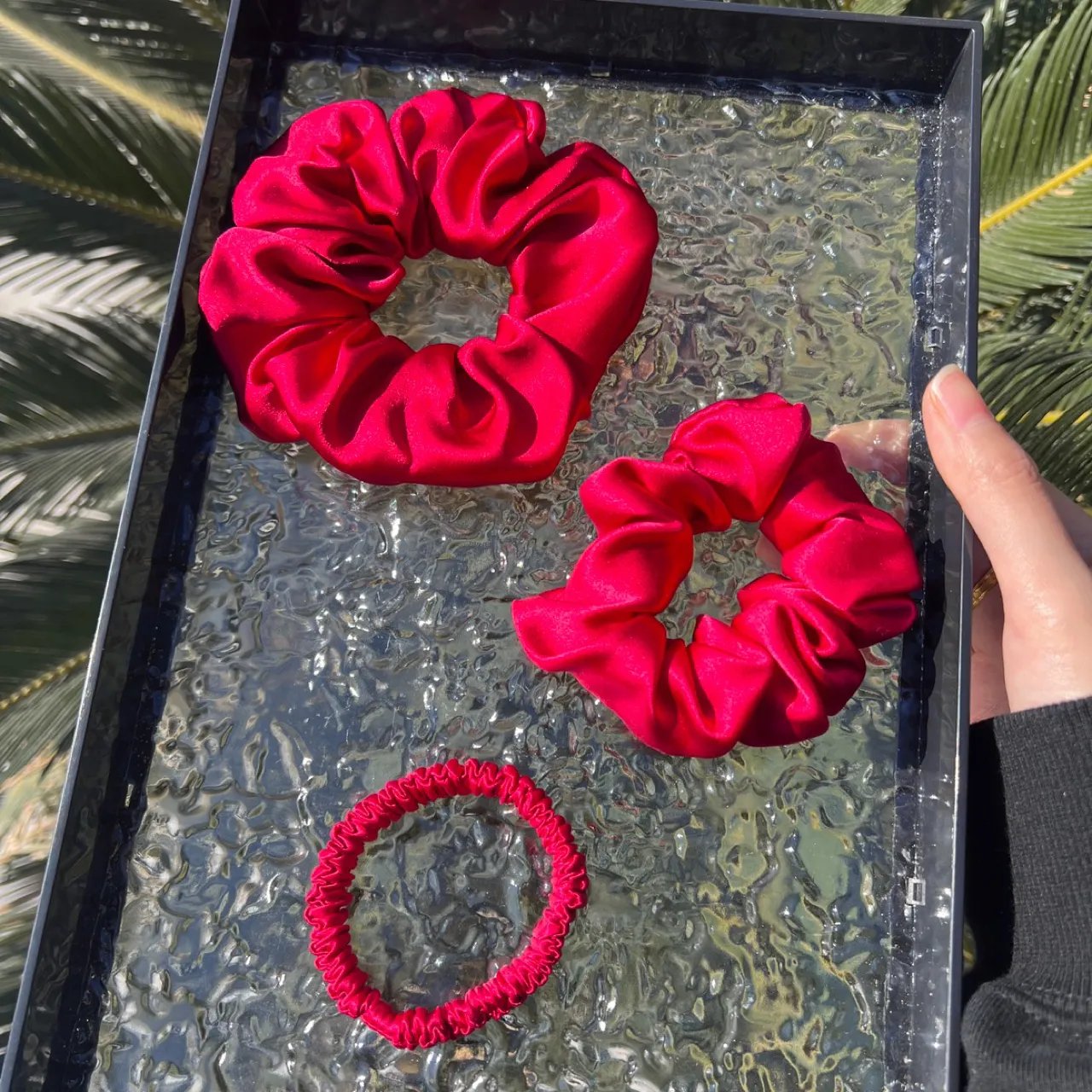 Luxury Silk Hair Tie | Red