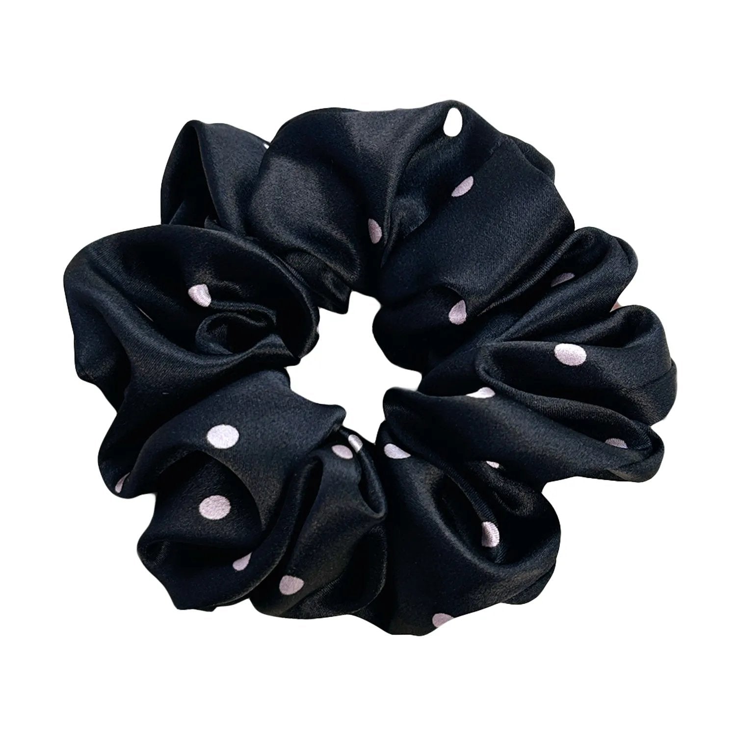 Polka Dot Silk Hair Scrunchie | 4.5cm