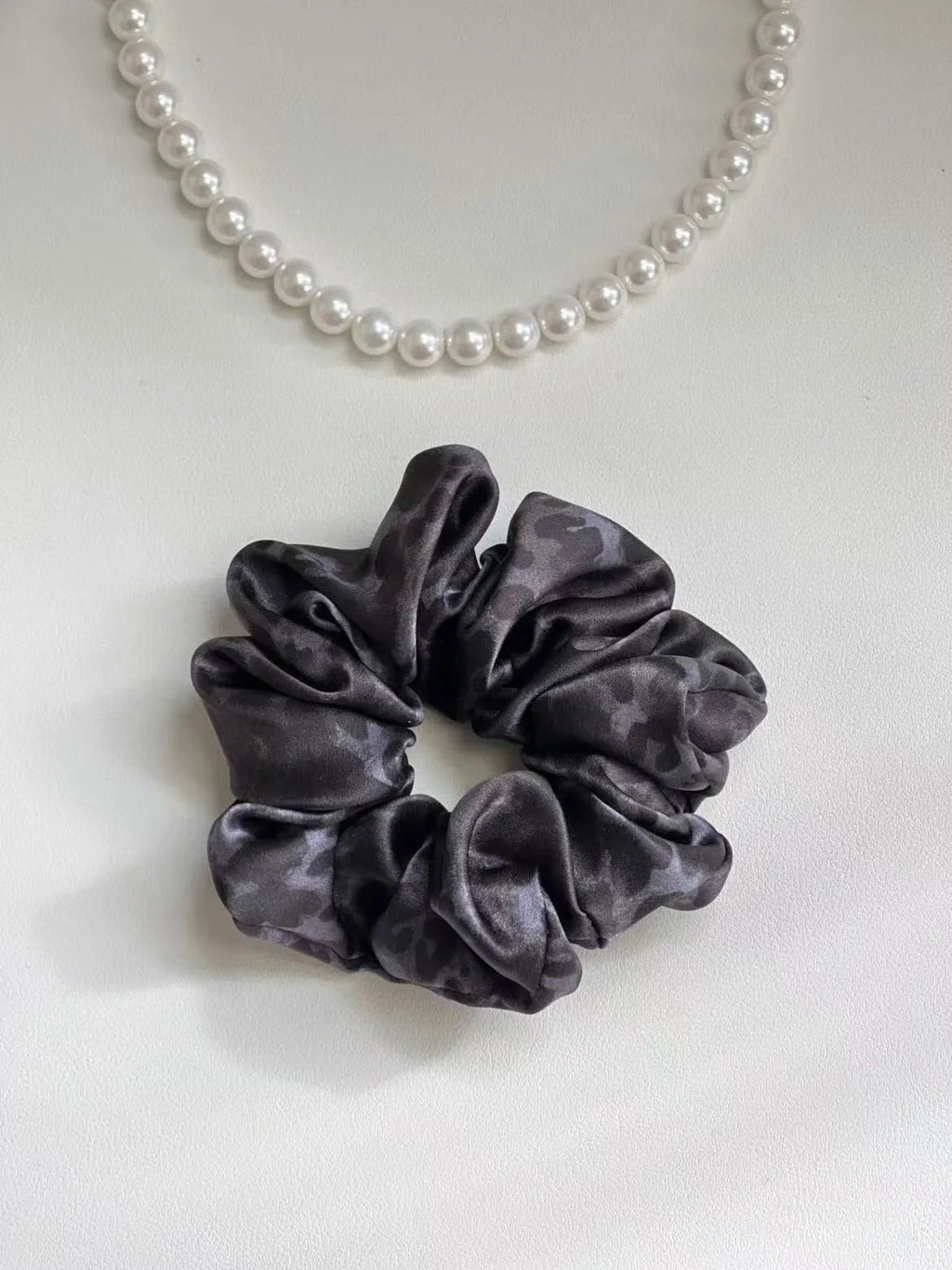 Polka Dot Silk Hair Scrunchie | 4.5cm