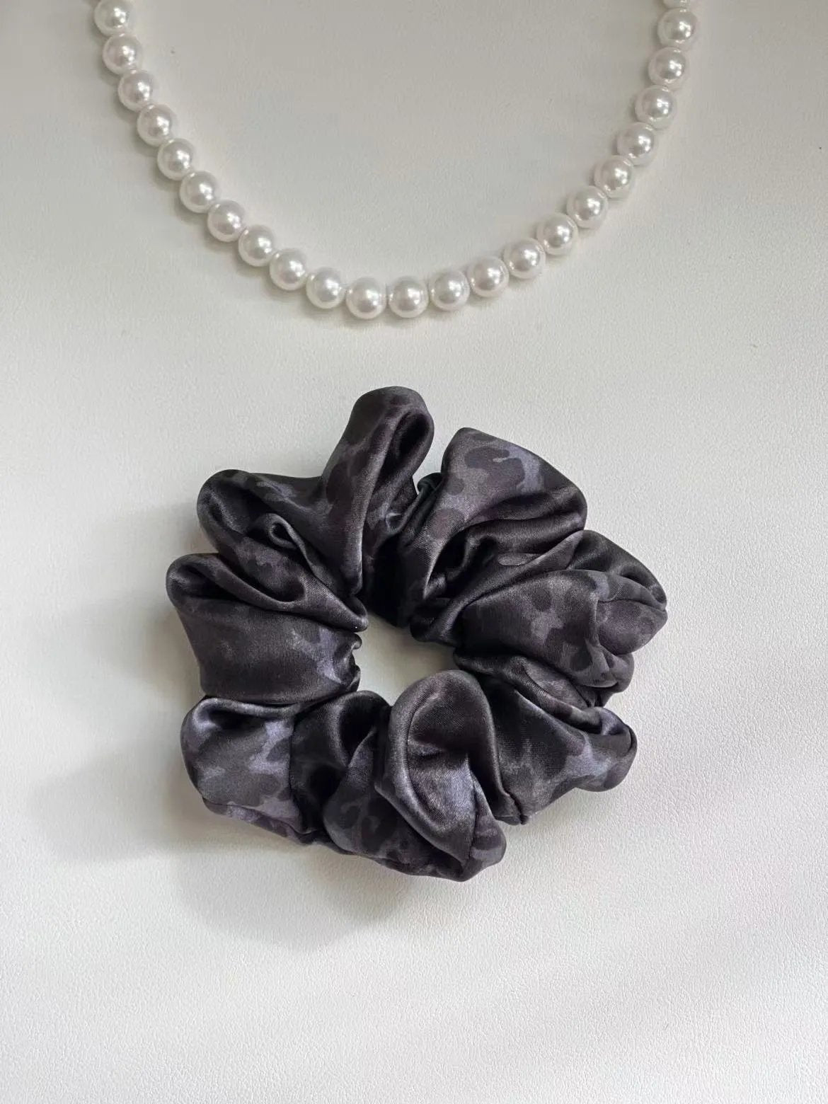 Polka Dot Silk Hair Scrunchie | 4.5cm