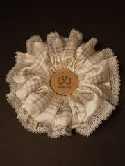 Pure Silk Hair Tie | Grid Weave White