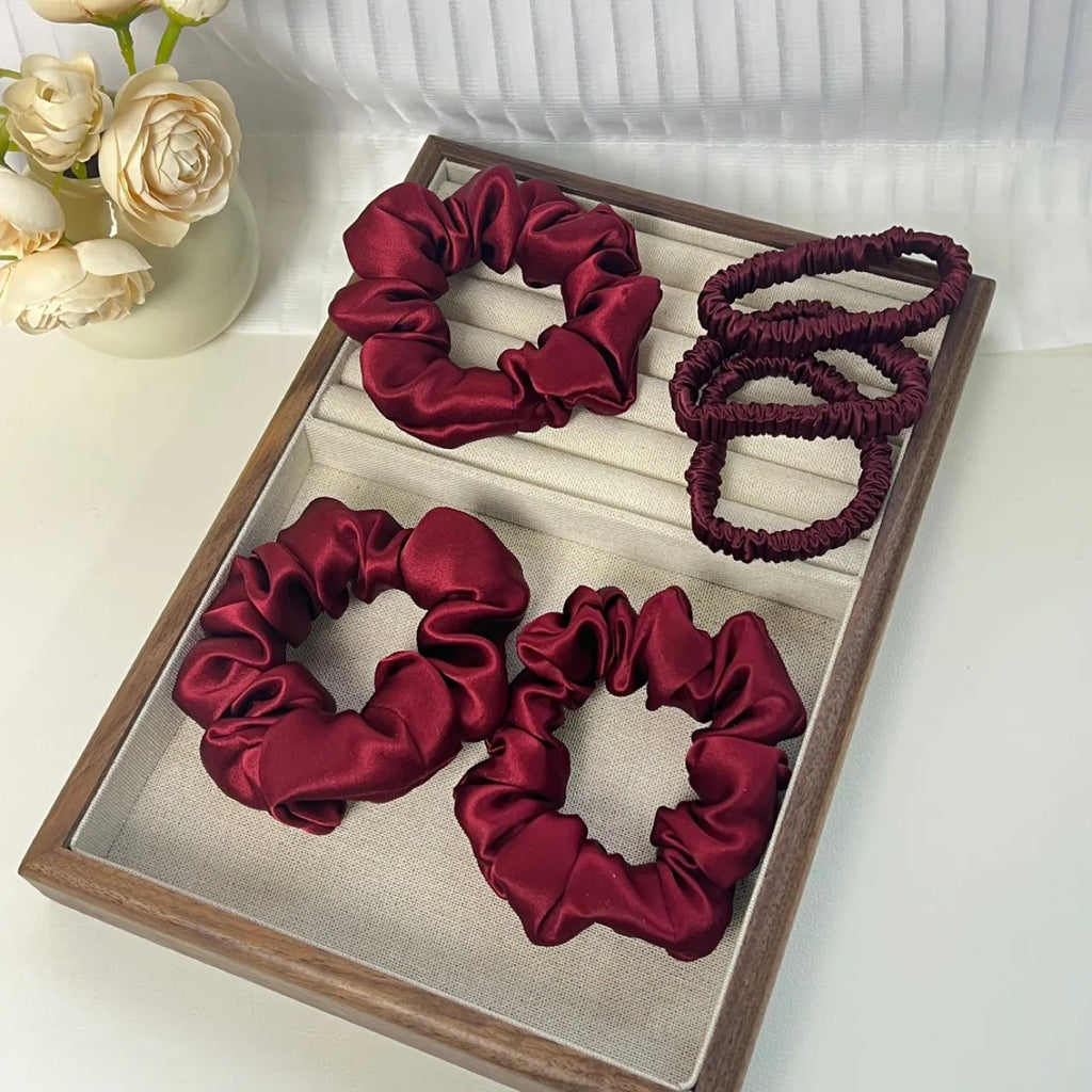 Luxury Silk Hair Tie | Red