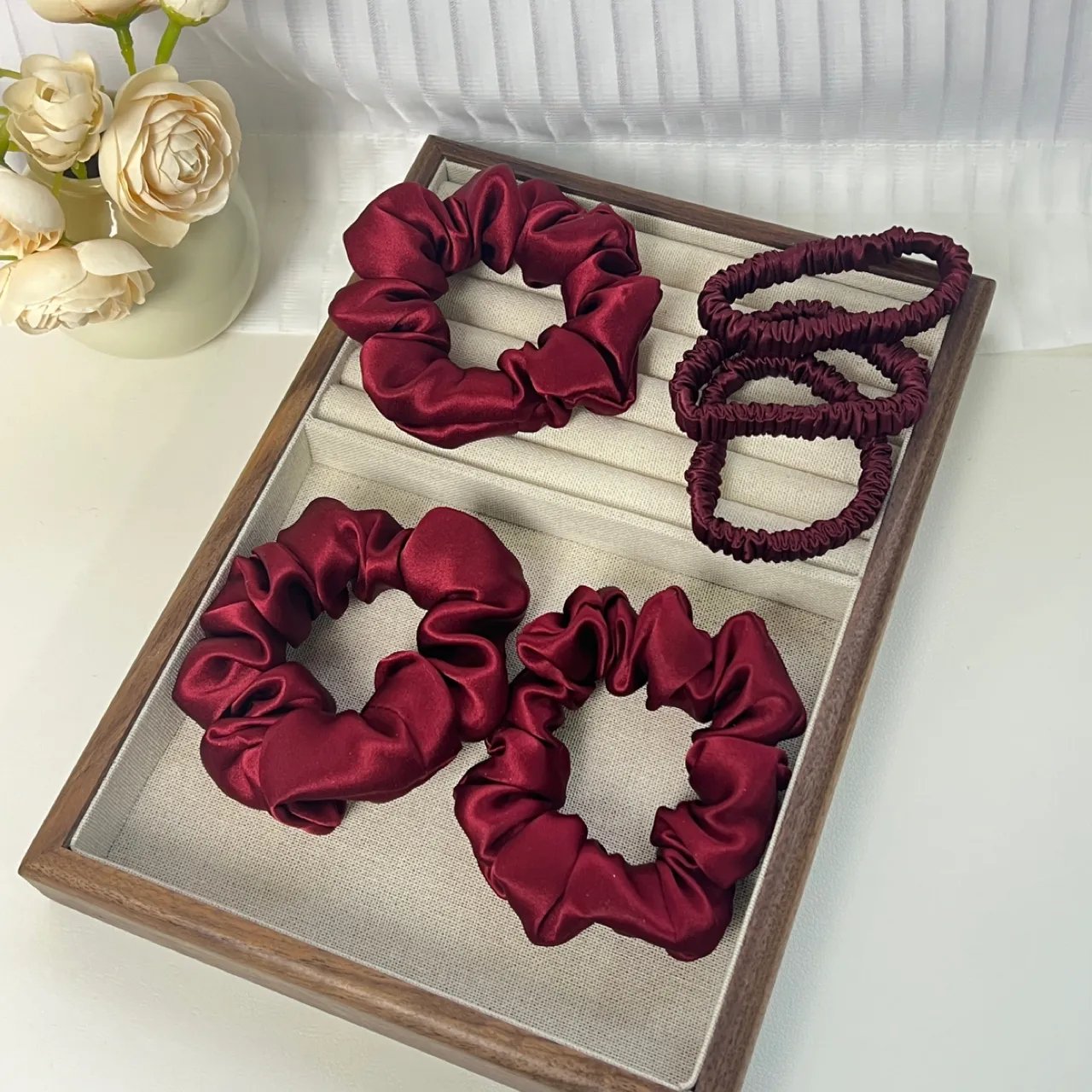 Luxury Silk Hair Tie | Red