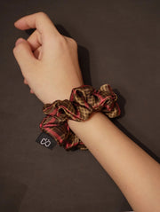 Red & Black Silk Hair Tie | 19mm