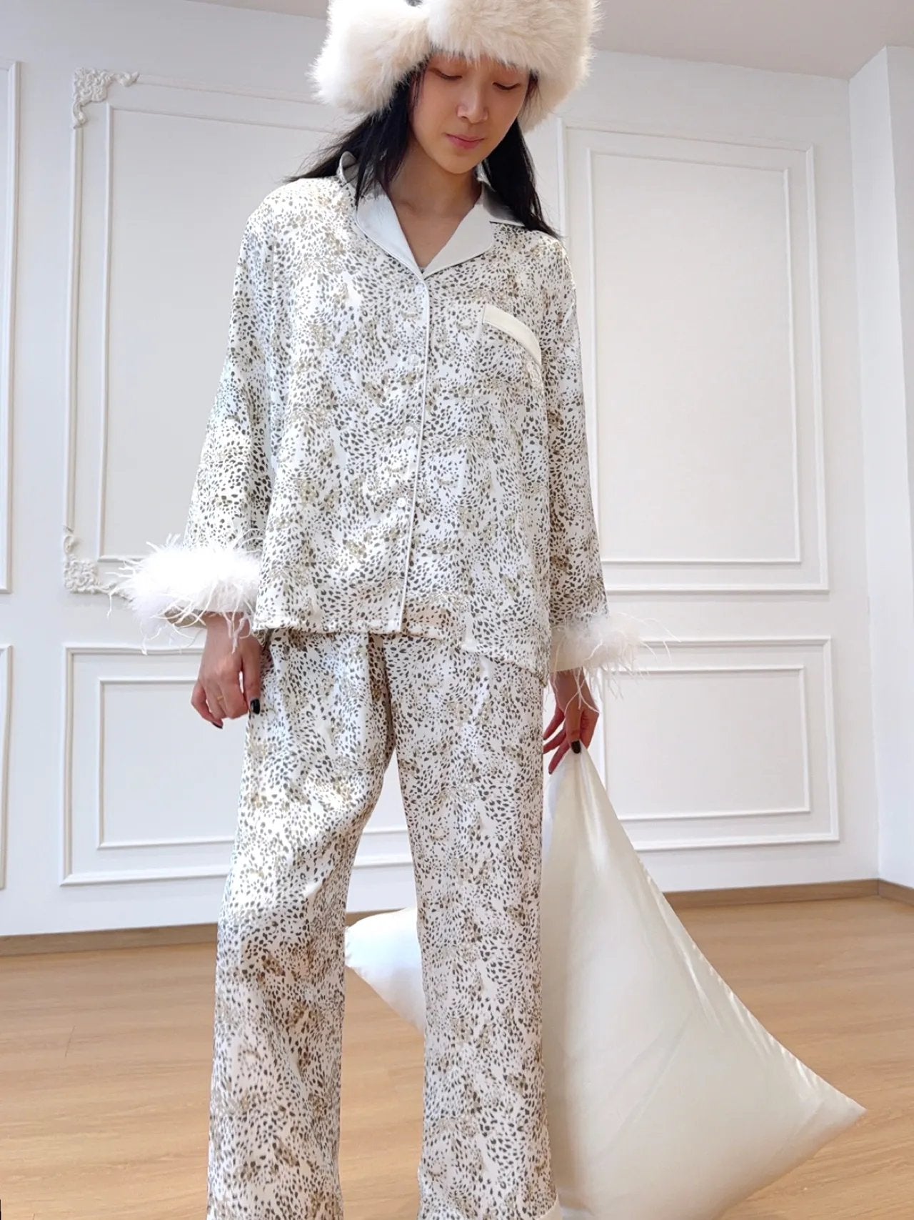 Ostrich Silk Blend Pajama Set | Premium Sleep