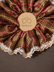 Silk Hair Tie | Red & Black Check | 19mm