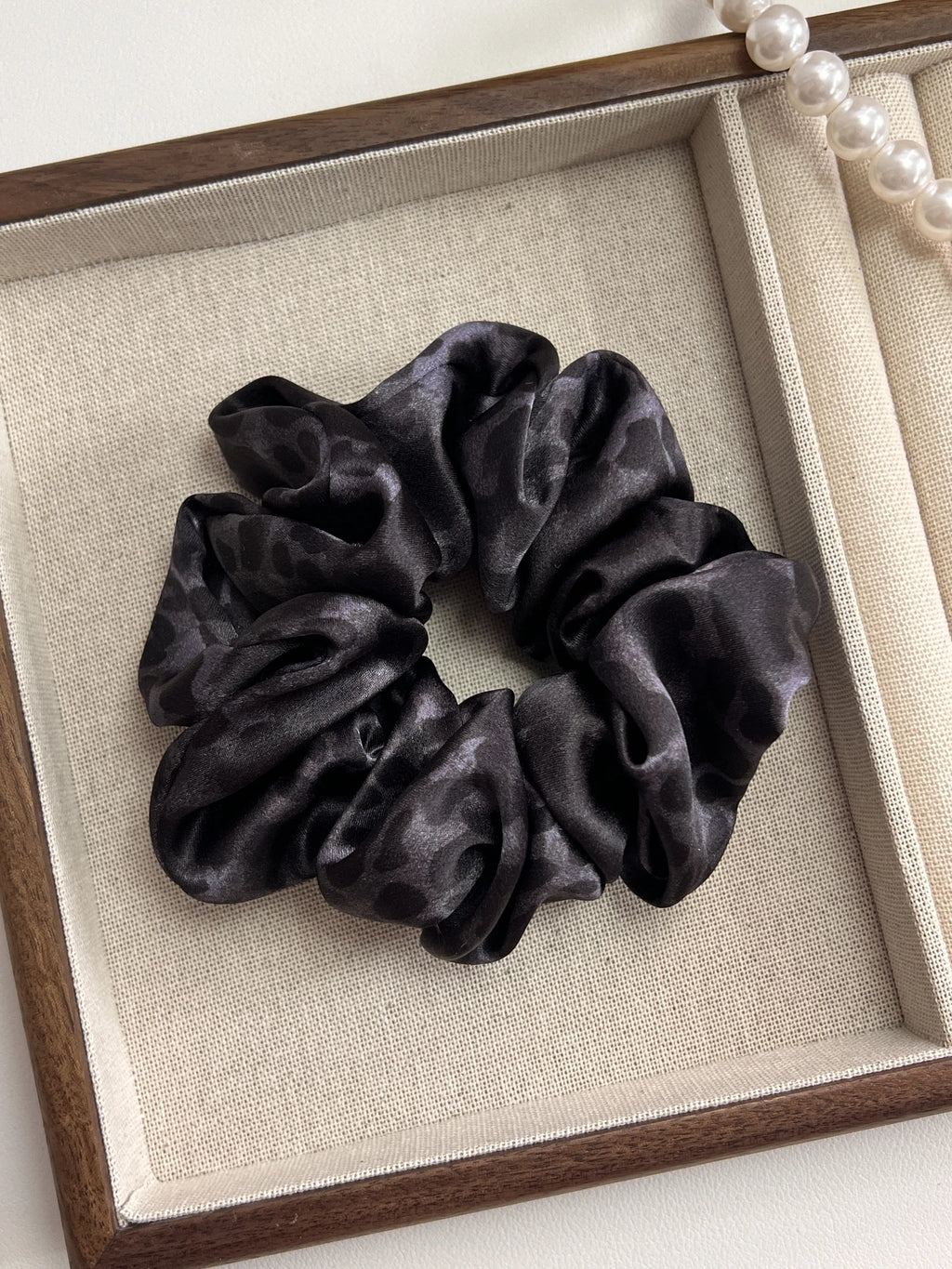 Polka Dot Silk Hair Scrunchie | 4.5cm