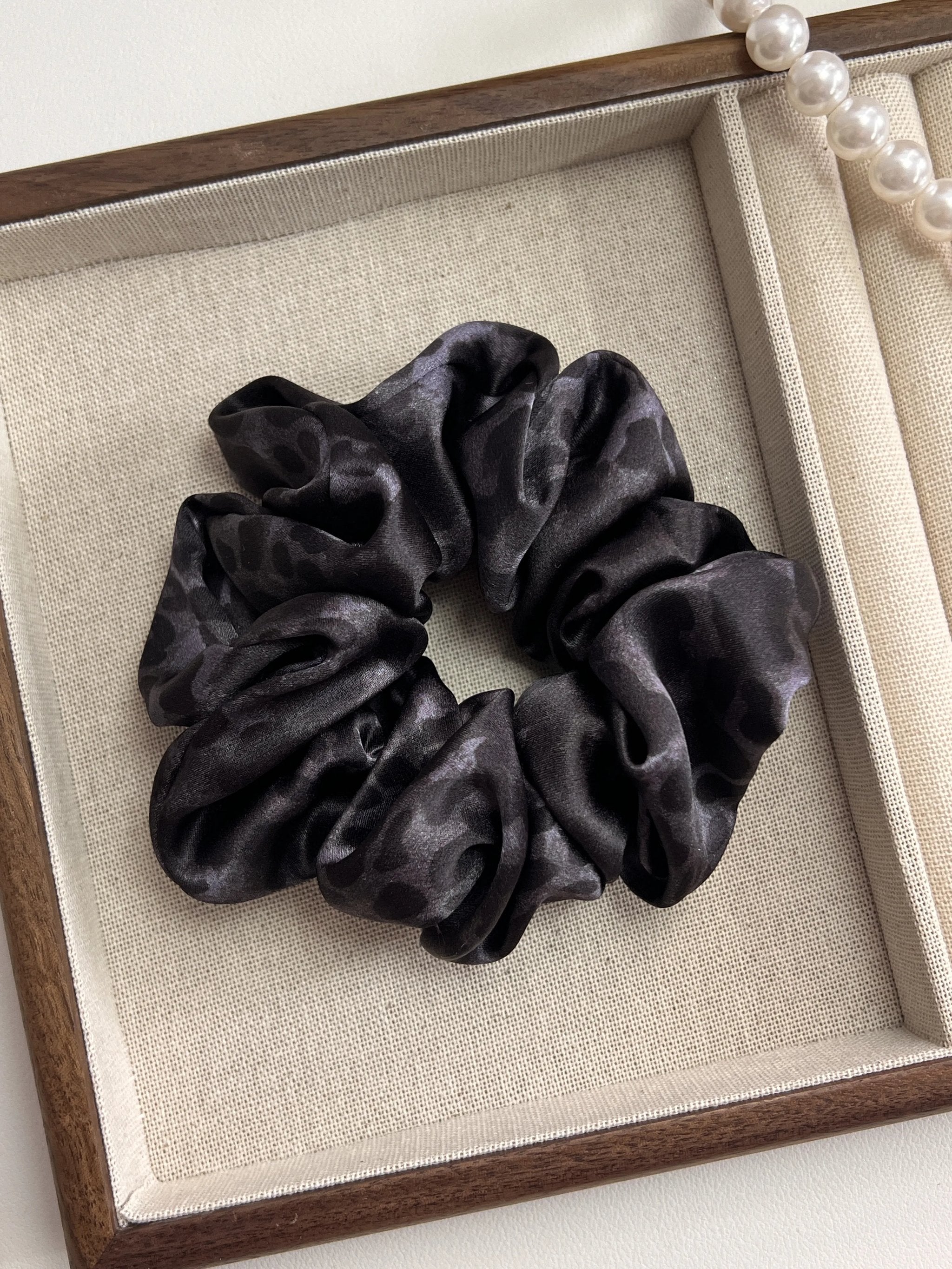 Polka Dot Silk Hair Scrunchie | 4.5cm