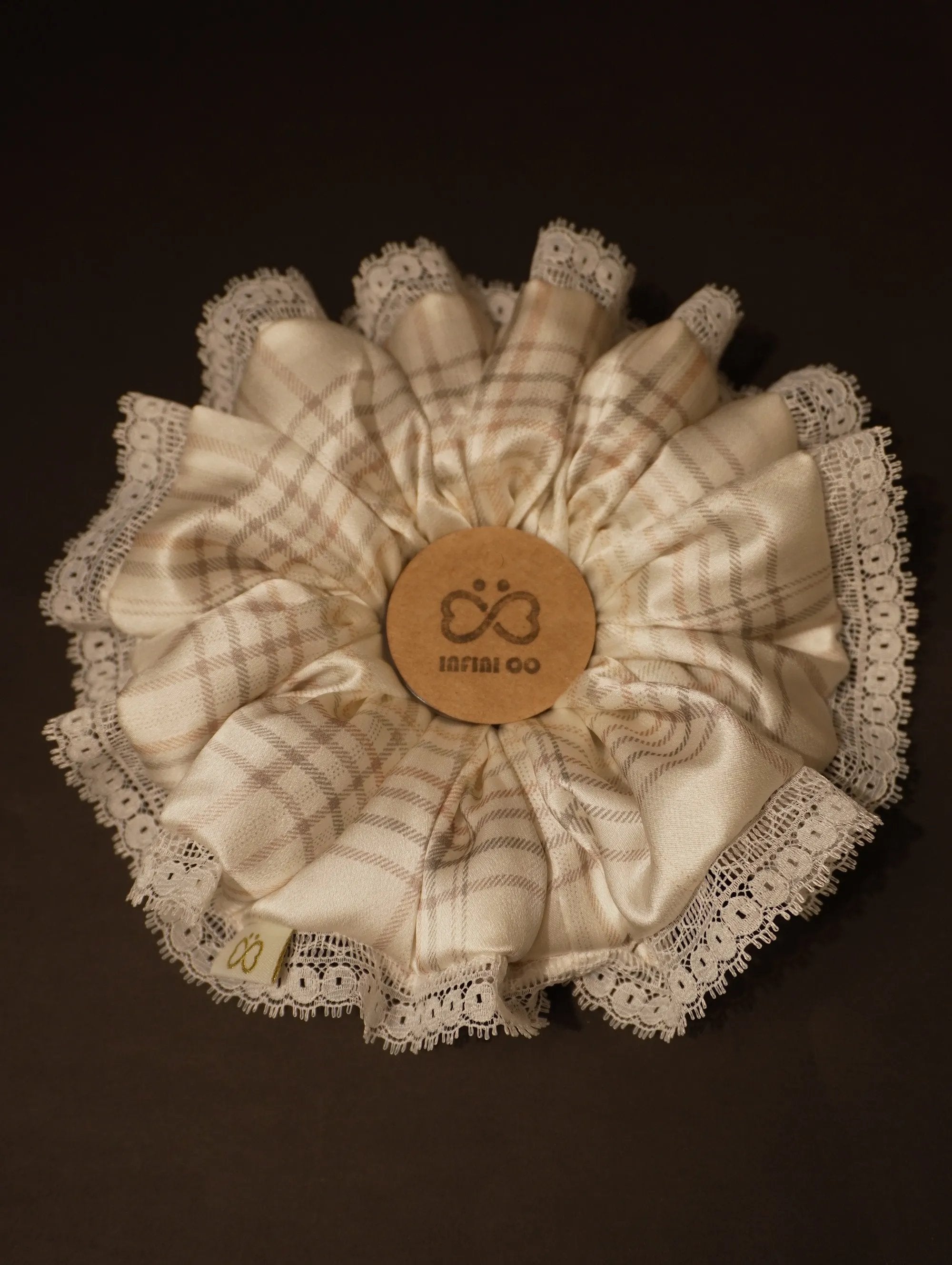 Pure Silk Hair Tie | Minimalist Check Pattern