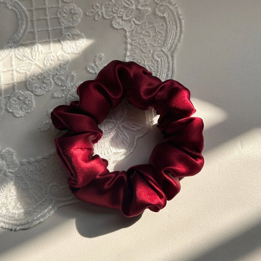 Luxury Silk Hair Tie | Red