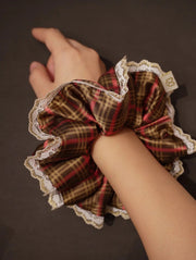 Red & Black Silk Hair Tie | 19mm