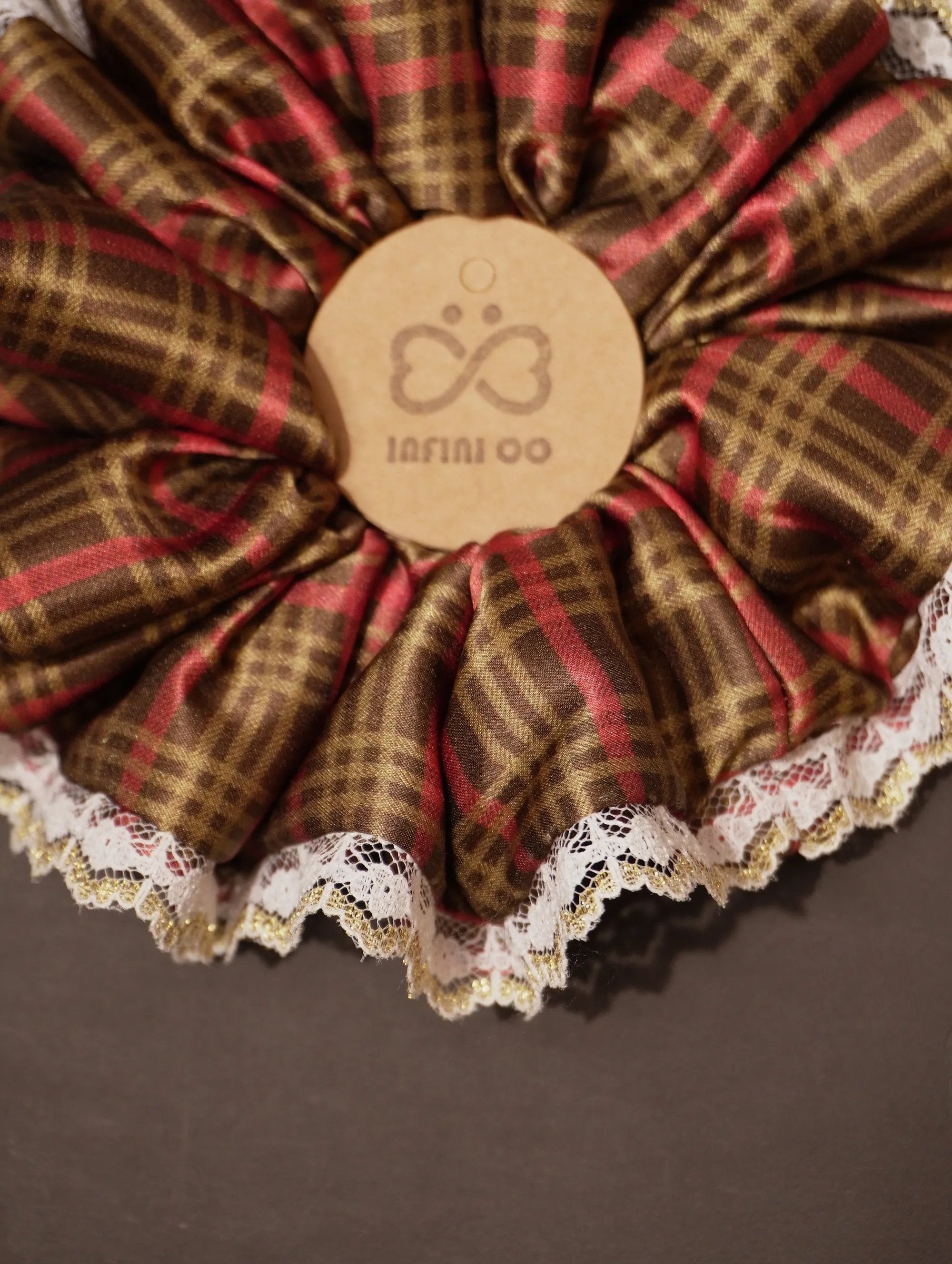 Red & Black Silk Hair Tie | 19mm