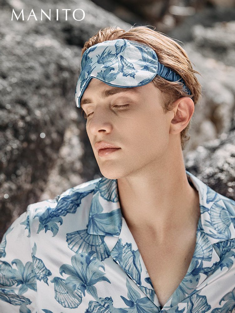 Mulberry Silk Mens Sleep Mask | Ocean Series